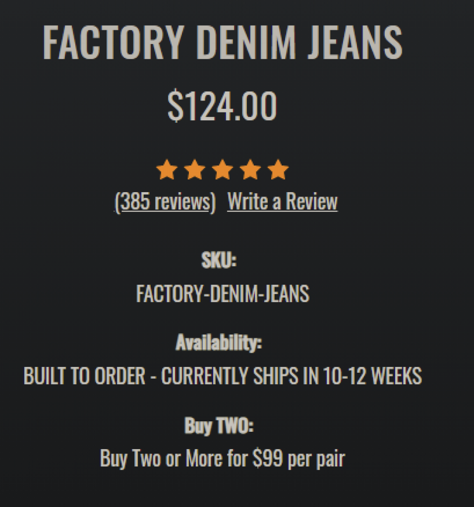 Jocko Jeans is overpriced