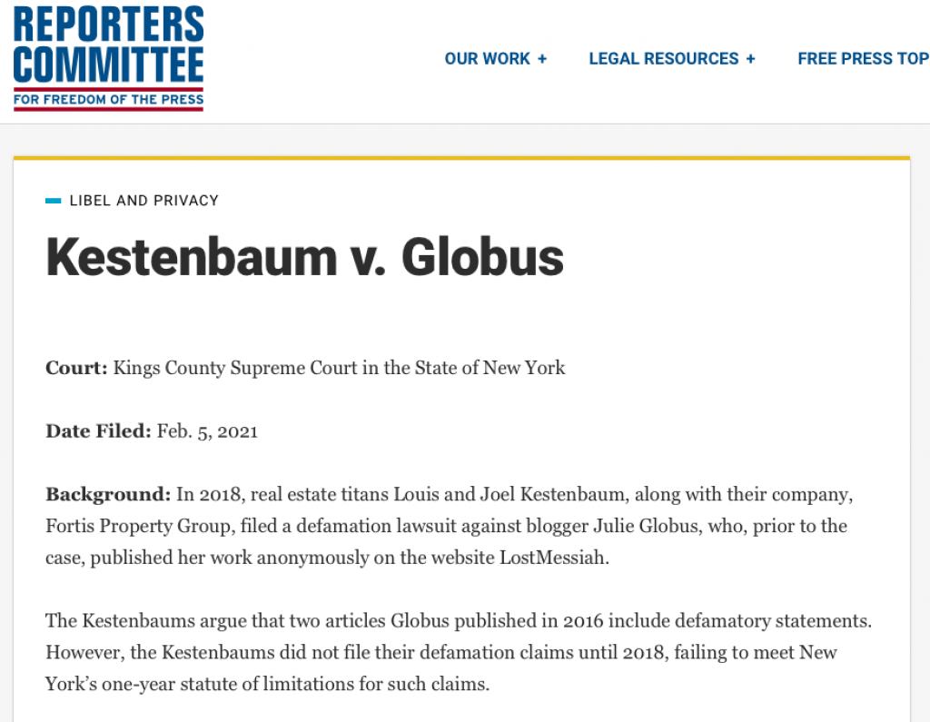 Louis Kestenbaum legal