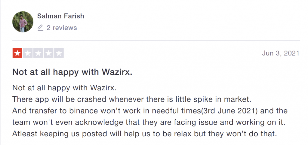 WazirX Review 2021 Scam 6
