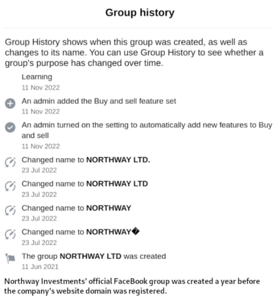 Northway Investments Ltd history
