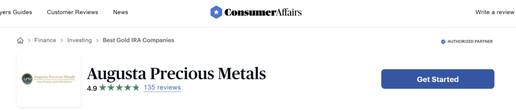 Augusta Precious Metals reviews on Consumer Affairs